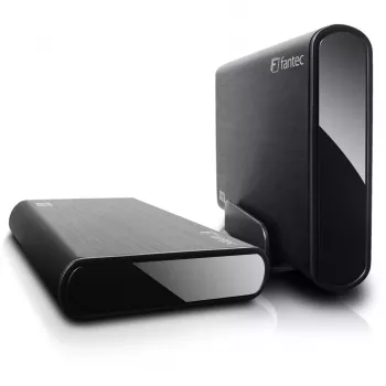 Fantec DB-ALU31 Speichergehäuse 3,5 Zoll, SATA 6 Gb/s, USB 3.1 Typ-C, Schwarz