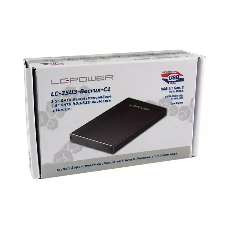 HDD-Gehäuse LC-Power LC-25U3-Becrux-C1 Schwarz 2,5 Zoll