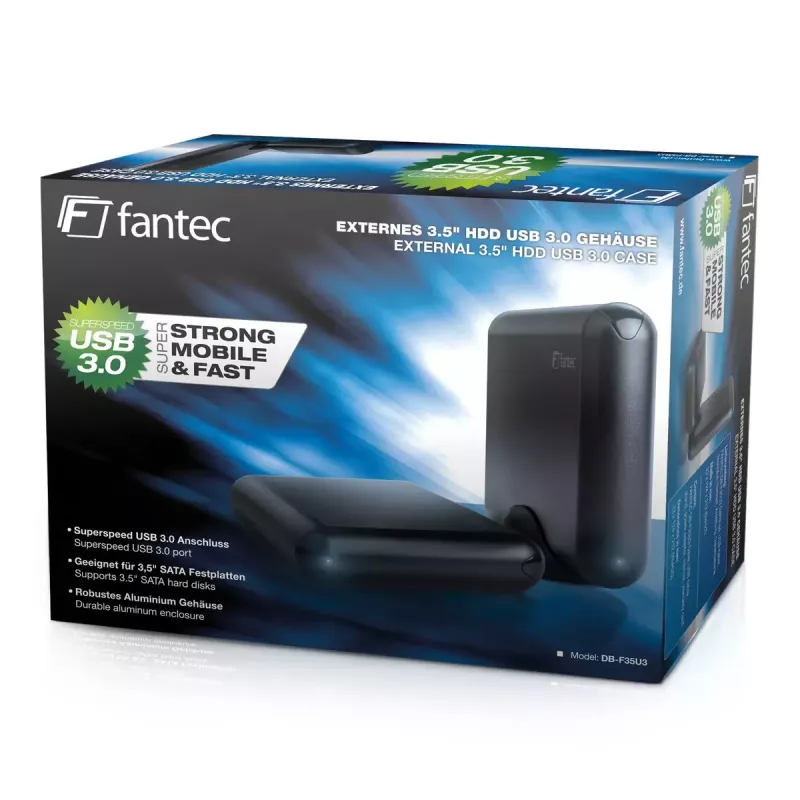 Festplattengehäuse Fantec DB-F35U3 Schwarz 3,5 Zoll