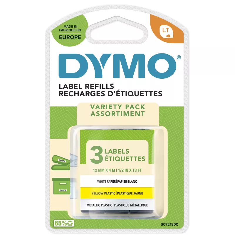 DYMO LetraTag Beschriftungsband sortiert 3er-Pack