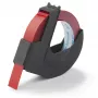DYMO Authentisches Prägeband | 9 mm x 3 m Rolle | Weißer Druck auf Rot | Selbstklebend | für Prägegeräte | 1 Stück