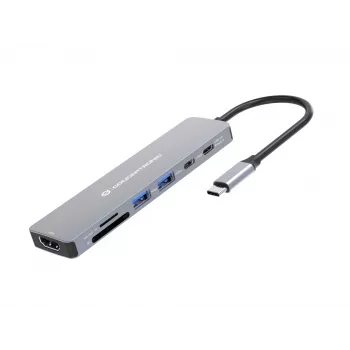 Conceptronic DONN28G 7-in-1 USB 3.2 Gen 1 Dockingstation, 4K60Hz HDMI, USB-A 5Gbps x 2, USB-C 5Gbps, SD, TF/MicroSD, 100W USB PD