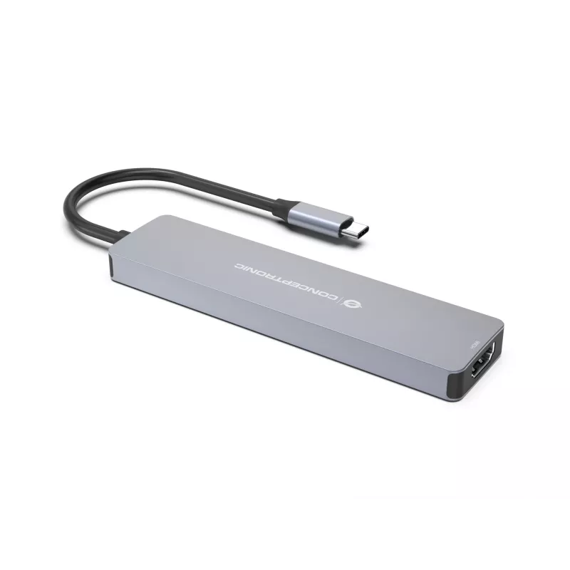 Conceptronic DONN28G 7-in-1 USB 3.2 Gen 1 Dockingstation, 4K60Hz HDMI, USB-A 5Gbps x 2, USB-C 5Gbps, SD, TF/MicroSD, 100W USB PD