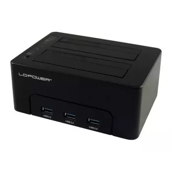 LC Power LC-DOCK-U3-HUB - HDD-Dockingstation mit Netzanzeige, 3-Port-USB-Hub, Ein/Aus-Schalter, Klon-Funktion Schächte: 2 - 2.5 / 3.5 gemeinsam genutz
