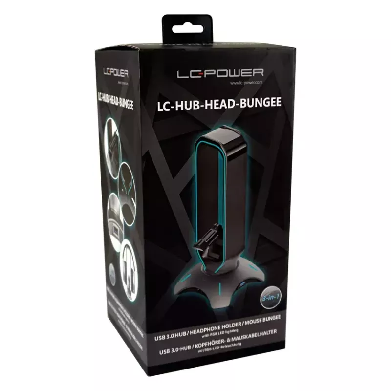 Headphone holder LC-Power LC-HUB-HEAD-BUNGEE