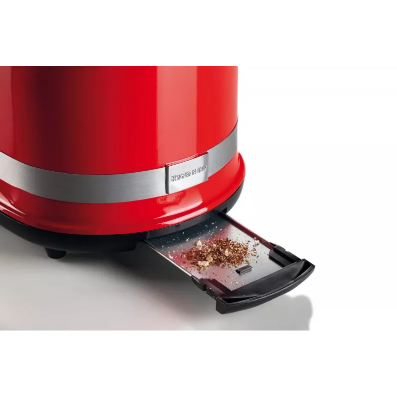 Ariete 149 Toaster mit Zange für 2 Brotscheiben - Automatischer Auswurf - Auftauen - 6 Bräunungsstufen - 800 Watt - Modern Line - Rot
