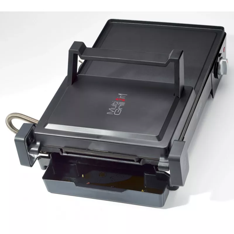 Ariete 1916 Multi Grill 3 in 1 - Elektrogrill, Barbecue, glatte und geriffelte Platte - 180° Öffnung - Verstellbarer Thermostat - 2400 Watt - Schwarz