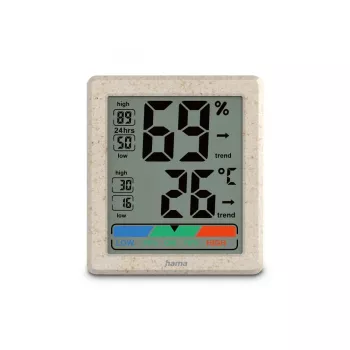 Innenraum-Temperatur- und Luftfeuchtigkeitssensor Hama Ponza freistehend AAA-Batterie