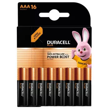 Einweg-Alkalibatterie Duracell Plus AAA — 48 x 11 x 10 mm, Packungsgewicht 160 g