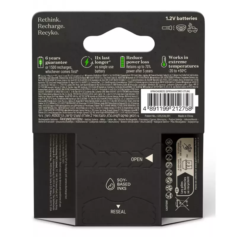 Wiederaufladbare Batterie GP Batterien ReCyko Pro GPRCP80AAA174C4 AAA NiMH 14g