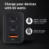 Netzteil Intenso W65ACC USB-A- und USB-C-Anschlüsse schwarz