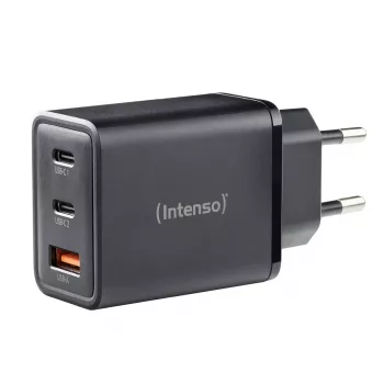 Netzteil Intenso W65ACC USB-A- und USB-C-Anschlüsse schwarz