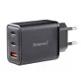 Netzteil Intenso W65ACC USB-A- und USB-C-Anschlüsse schwarz