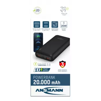 Tragbare Powerbank Ansmann PB320PD 20000 mAh