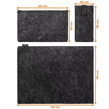 Sleeve case Durable Effect 41,7 cm 16,4 Zoll Anthrazit 2 Fronttaschen