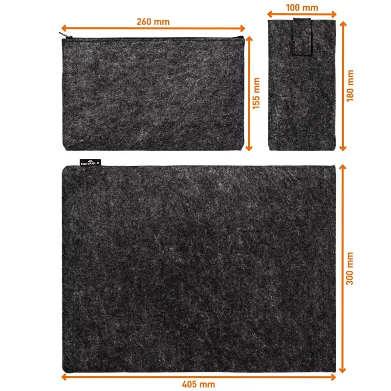 Sleeve case Durable Effect 41,7 cm 16,4 Zoll Anthrazit 2 Fronttaschen