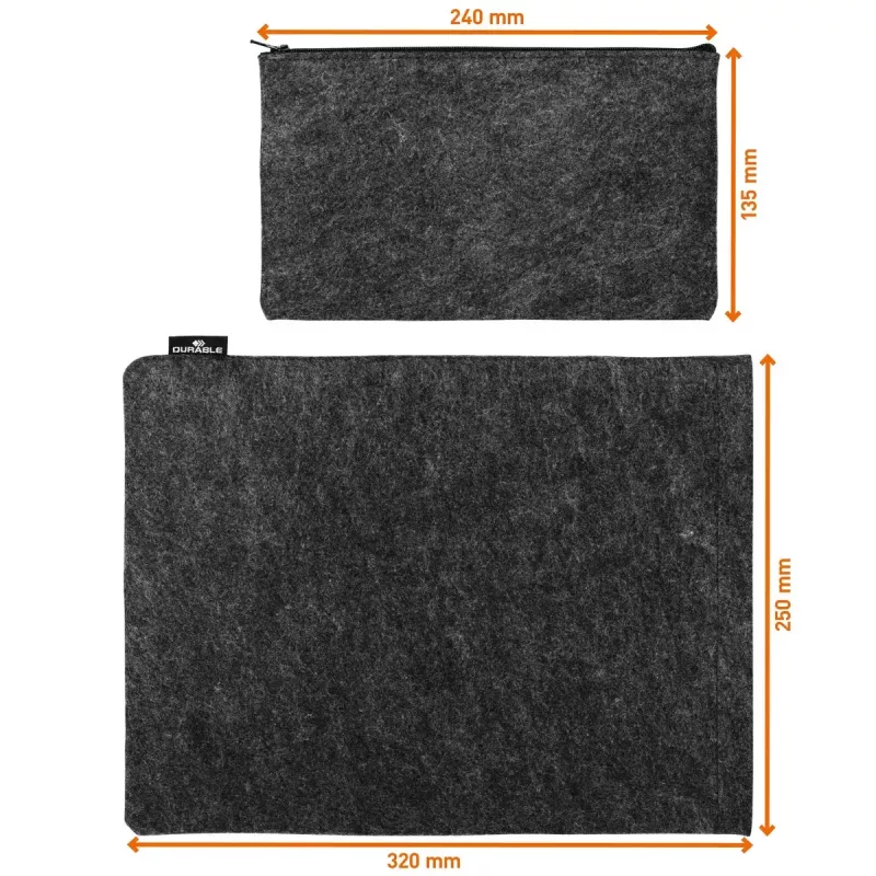 Sleeve Case Durable Effect 33 cm 13 Zoll Anthrazit 1 Fronttasche einfarbig