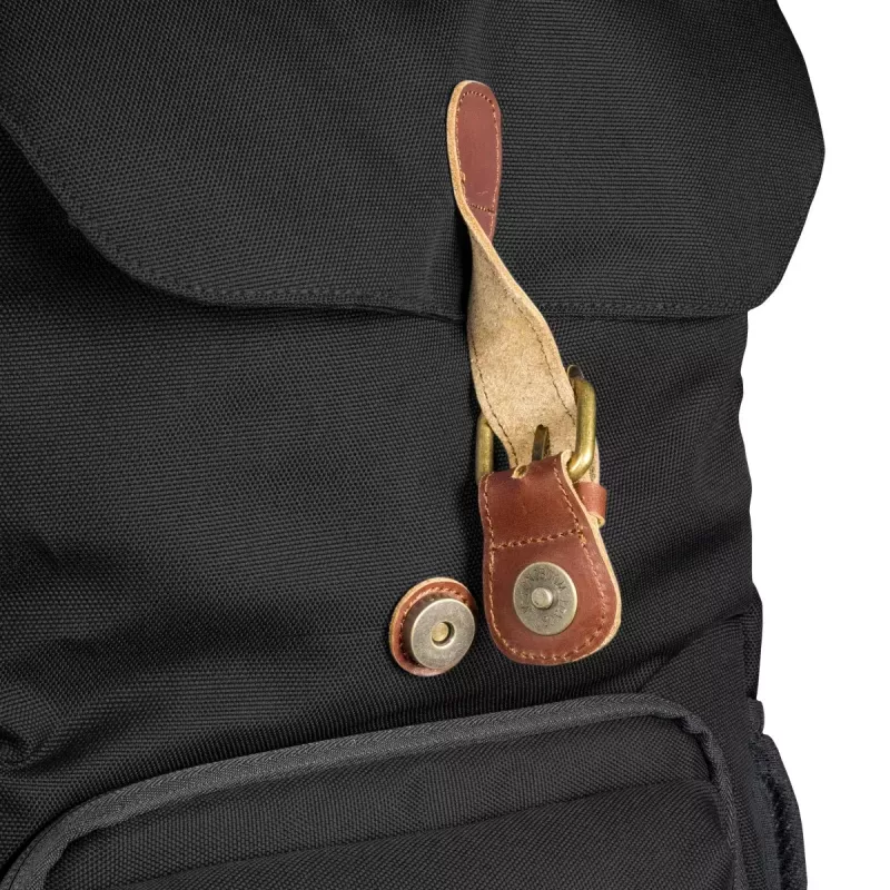 Backpack Mantona Luis junior Schwarz Braun Leder Metall Polyester Synthetik