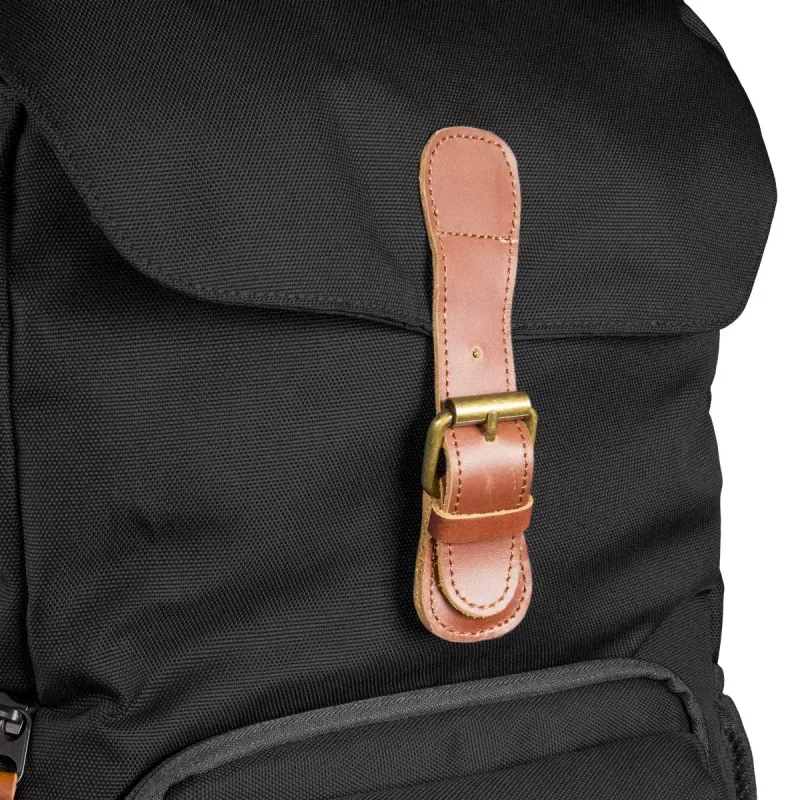 Backpack Mantona Luis junior Schwarz Braun Leder Metall Polyester Synthetik