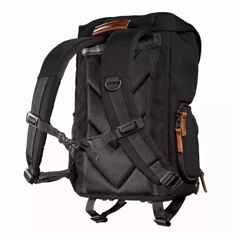 Backpack Mantona Luis junior Schwarz Braun Leder Metall Polyester Synthetik