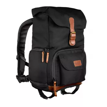 Backpack Mantona Luis junior Schwarz Braun Leder Metall Polyester Synthetik