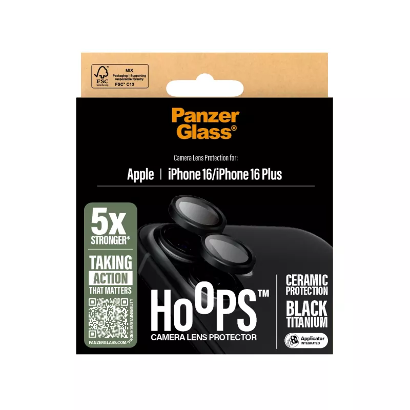PanzerGlass ® Hoops® Keramik Kamera-Linsenschutz iPhone 16 | 16 Plus