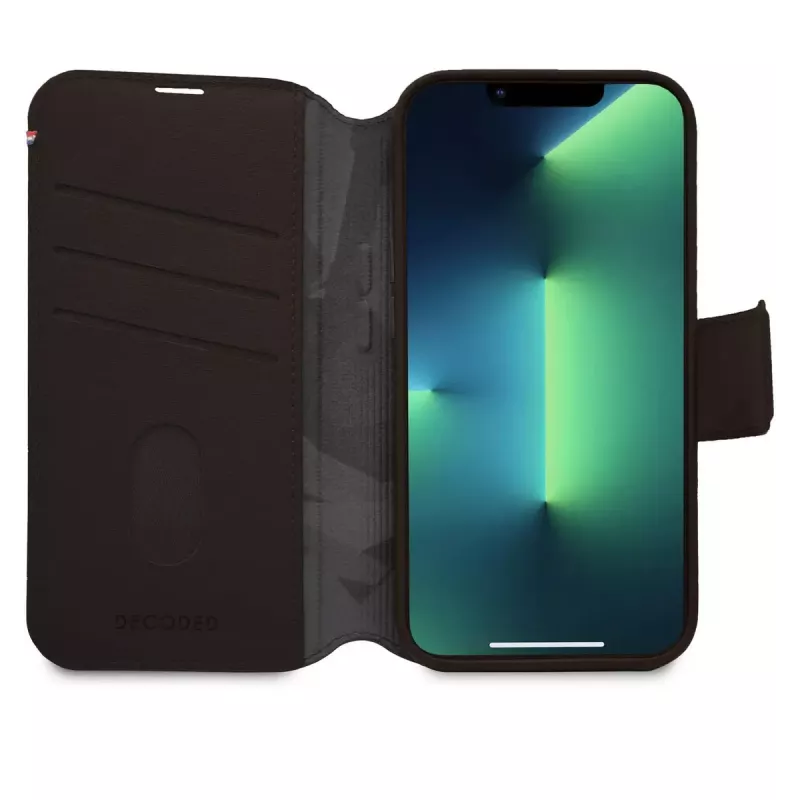 Wallet-Hülle Decoded iPhone 14 Plus Braun 6,7 Zoll 3 Kartenfächer