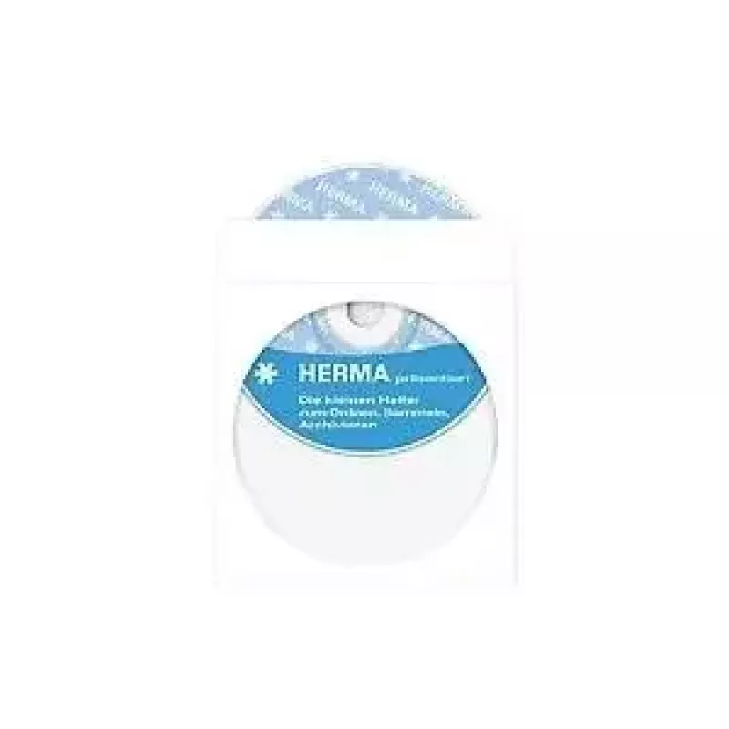 Hülle HERMA CD-/DVD-Taschen aus Papier weiß mit Klebepunkt 100 Stück