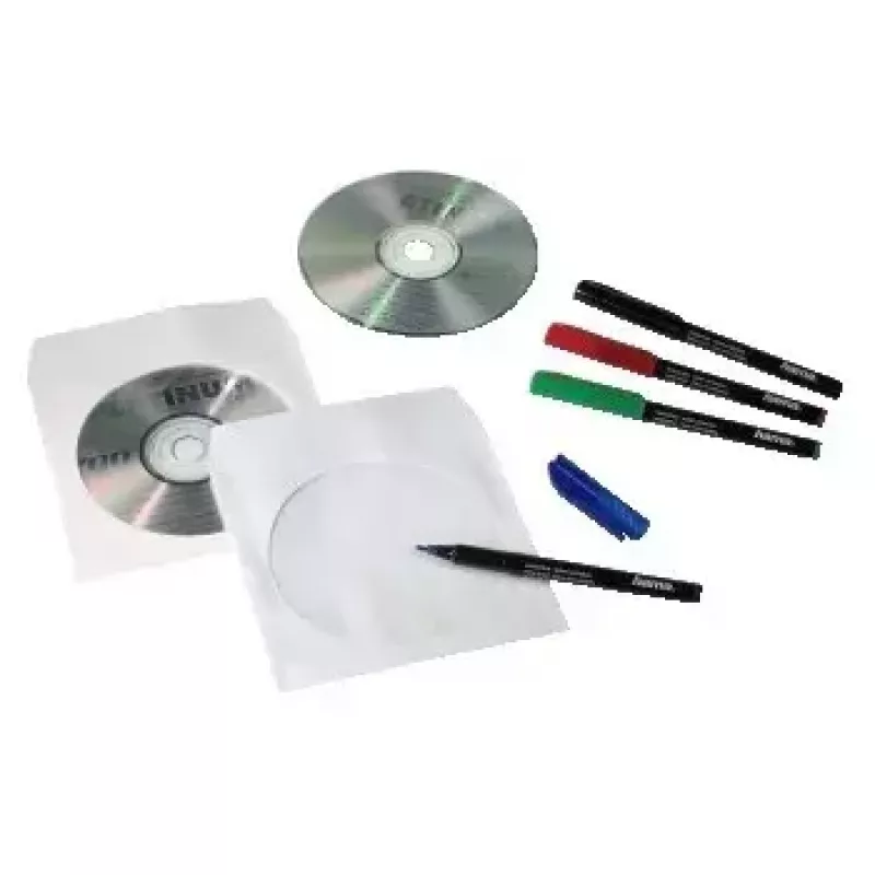 Hama CD-ROM-Papierhüllen 50, Weiß 50 Disks