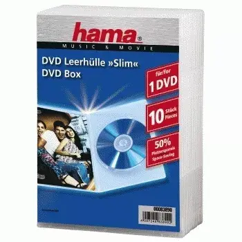 Hama DVD Jewel Case, schlank 10, transparent 10 Disks