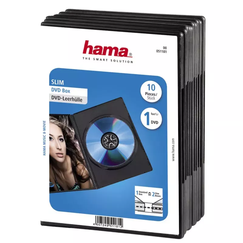 DVD schlank Box Hama 51181 Schwarz 1 Disc