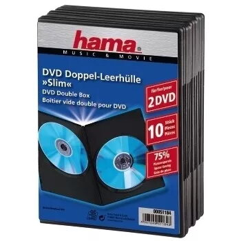 DVD schlank Double-Box Hama 51184 Schwarz 2 discs