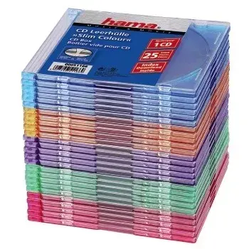 Hama CD schlank Box 25er-Pack, farbig 1 Discs Mehrfarbig