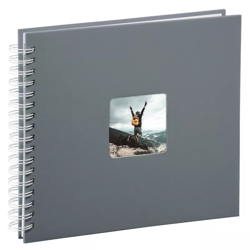 Hama Fine Art Fotoalbum Grau 100 Blätter 10 x 15 cm Spiralbindung