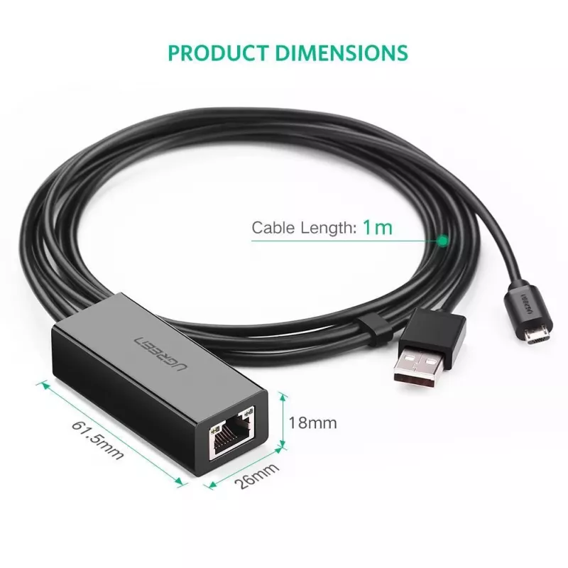 Netzwerkkarte Ugreen 30985 Ethernet Kabelgebunden USB Schnittstelle