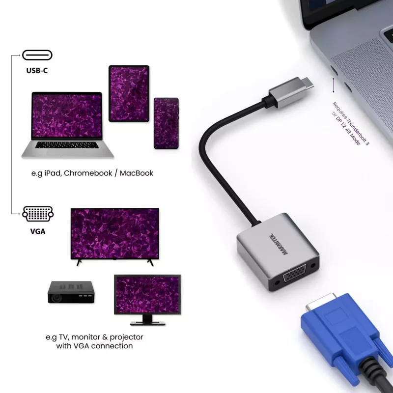 Marmitek Connect USB C to VGA - USB-C-zu-VGA-Adapter