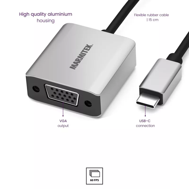 Marmitek Connect USB C to VGA - USB-C-zu-VGA-Adapter