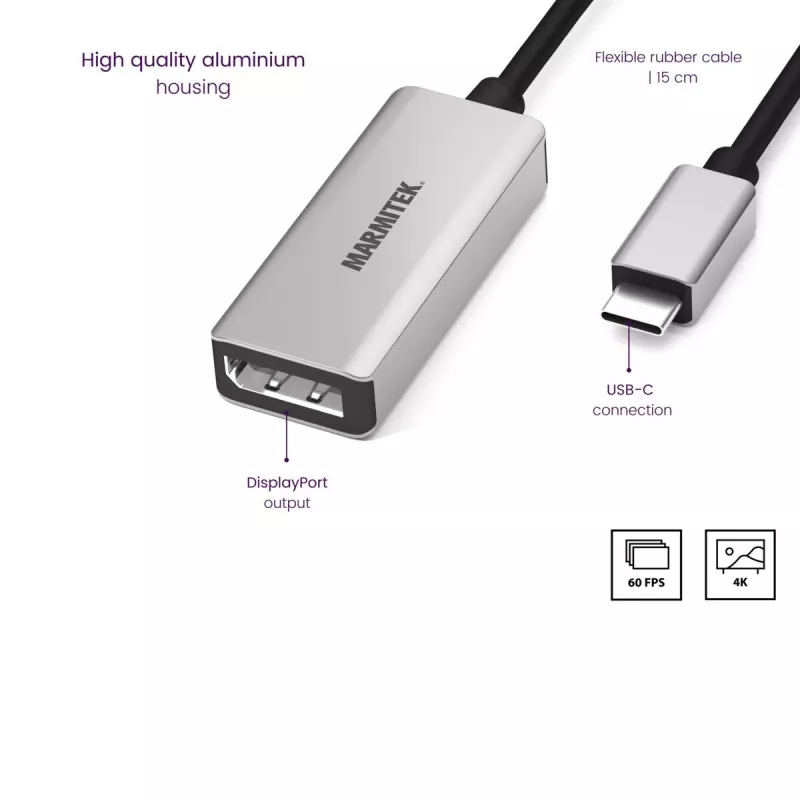 USB-C-auf-DisplayPort-Adapter Marmitek 8371 4K 60Hz