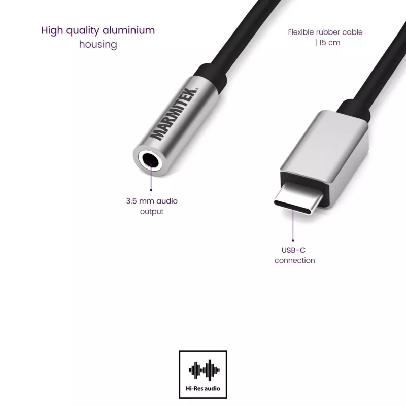 Marmitek Connect USB-C > Audio 8374 Adapter für Audiogeräte