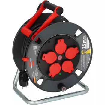 Kabeltrommel Brennenstuhl 9231250100 5 Schutzkontakt-Steckdosen 25 m Schwarz Rot