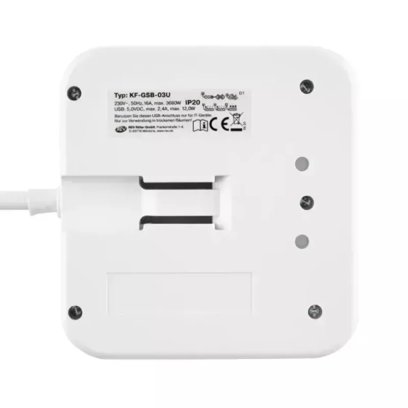 Stromverlängerung REV 12378109 1,4 m 3 AC-Steckdose(n) Innenbereich Weiß