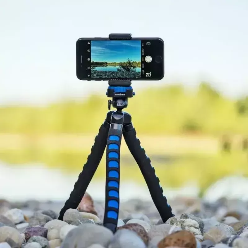 Stativ Mantona 21399 Digital-/Filmkameras 3 Beine Schwarz Blau