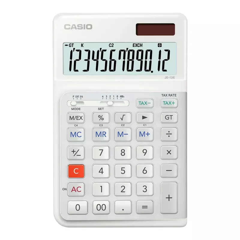 Basic-Rechner Casio JE-12E-WE Desktop 12-stellig Weiß