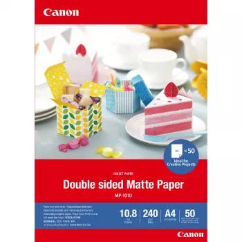 Canon MP-101D Doppelseitiges Mattpapier, A4, 50 Blatt, Matt, 240 g/m², A4, 10,8 µm, 50 Stk.