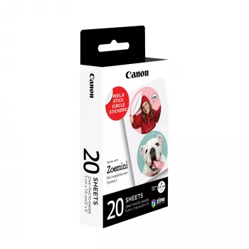 Canon ZINK™ 1.3” vorgestanzte runde Sticker-Packung, 20 Blatt