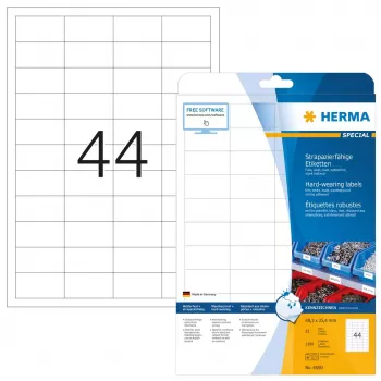 Selbstklebende Druckeretiketten HERMA Labels strapazierfähig A4 48,3x25,4 mm