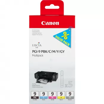 Canon PGI-9 PBK/C/M/Y/GY 5 Tintenpatronen Multipack