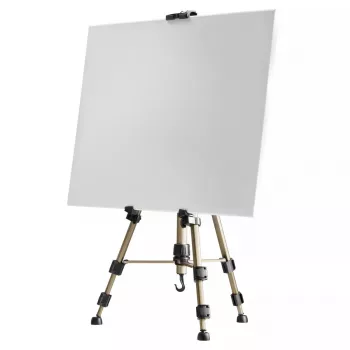 Staffelei Mantona 18427 Schwarz Gold Aluminium für Erwachsene