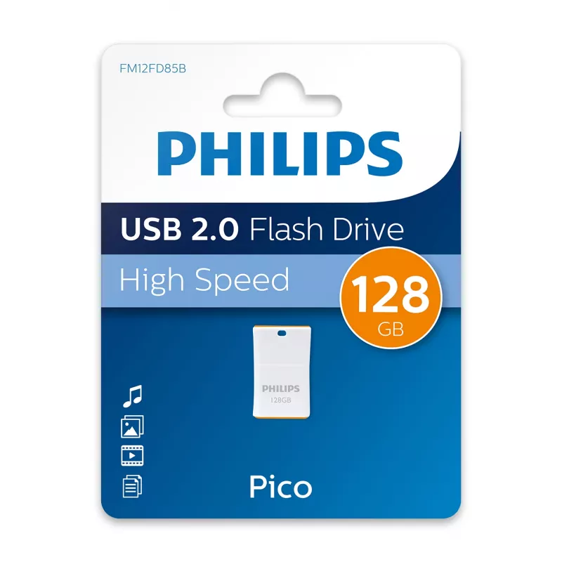 Philips Pico USB-Stick 128 GB USB Typ-A 2.0 Orange, Weiß