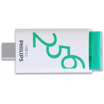 Philips USB 3.2 256 GB Click Series Gen 1 USB-C USB-Flash-Laufwerk USB Typ-A 3.2 Gen 1 (3.1 Gen 1) Weiß